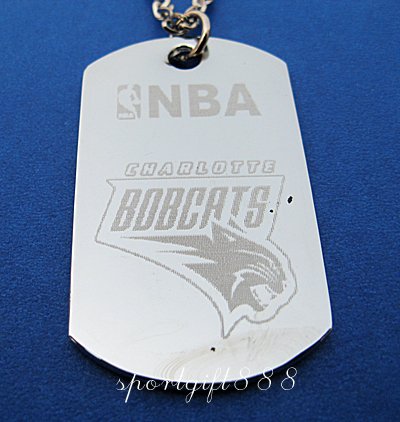 Stainless Steel NBA Dog Tag Necklace Charlotte Bobcats