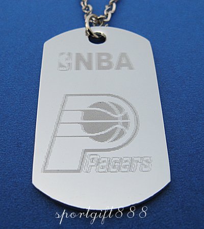 Stainless Steel NBA Dog Tag Necklace Indiana Pacers