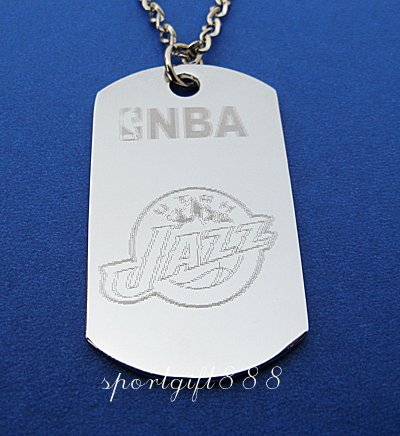 Stainless Steel NBA Dog Tag Necklace Pendant Jazz New