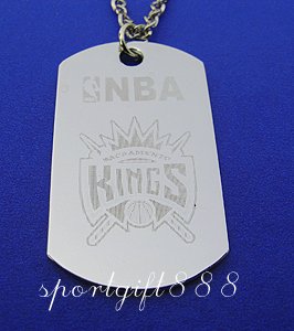 Stainless Steel NBA Dog Tag Necklace Sacramento Kings