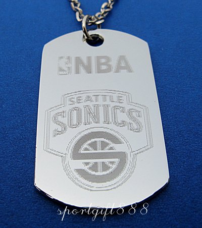 Stainless Steel NBA Dog Tag Necklace Seattle Supersonic