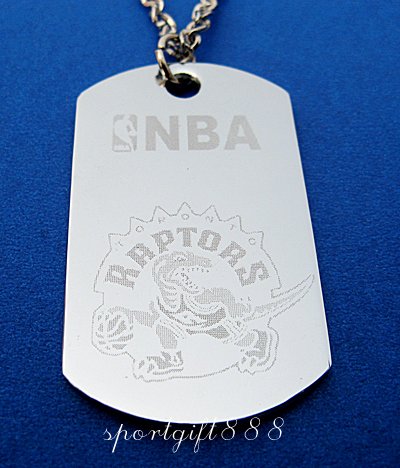 Stainless Steel NBA Dog Tag Necklace Toronto Raptors