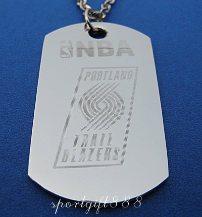 Stainless Steel NBA Dog Tag Necklace Trail Blazers