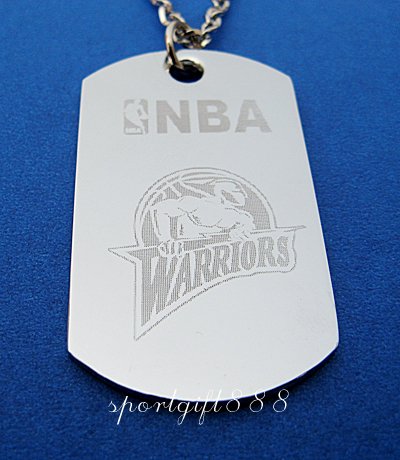 Stainless Steel NBA Dog Tag Necklace Warriors New