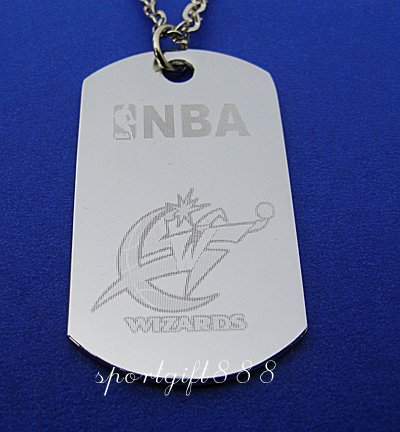 Stainless Steel NBA Dog Tag Necklace Washington Wizards