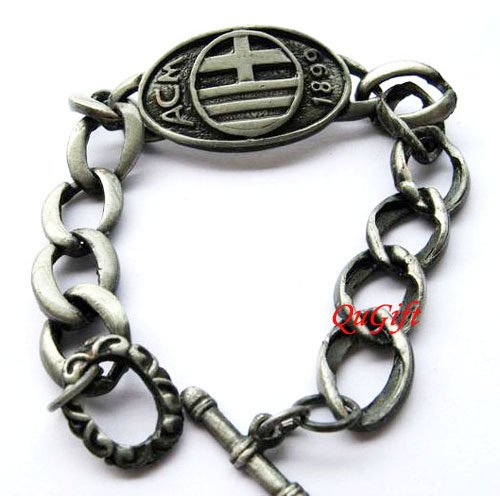 AC Milan FC Club Football Sports Bangle Bracelet Metal Wristband