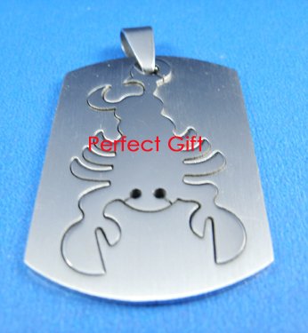 Scorpio Stainless Steel Horoscope Zodiac Pendant Dog Tag 2-Piece