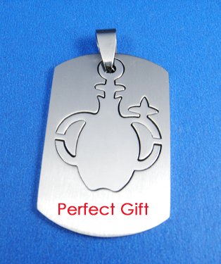 Aquarius Stainless Steel Horoscope Zodiac Pendant Dog Tag 2-Piece