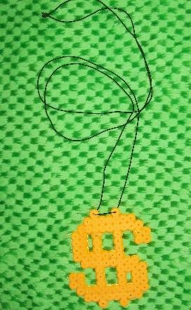 Gold money sign necklace