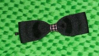 Blakc and Pink checkerboard bow