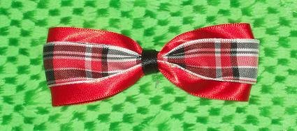 Red Plaid Bow with clip