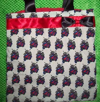 Red Black and White Scooter Tote