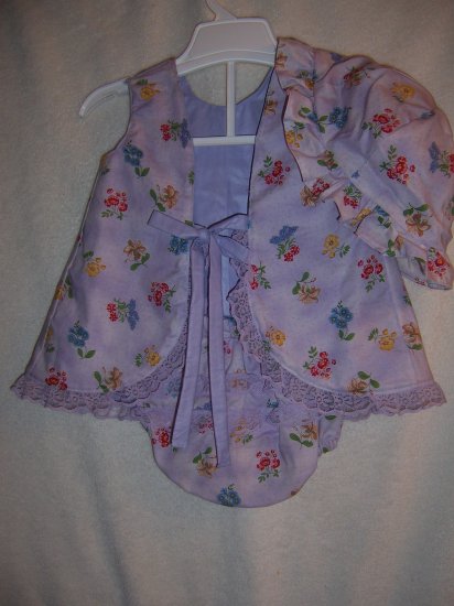 Purple tie die look 3 piece set, size 0-6 mo.