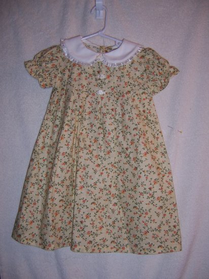 Yellow and white dolly dress with hat size 2