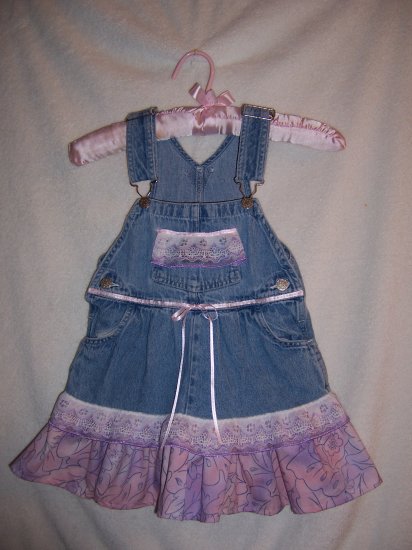 Purple flowered sundress with bonnet size 3