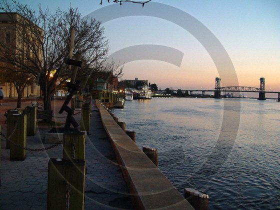 Cold December River - Historic Downtown Wilmington - 2034 - 8x10 Framed Photo