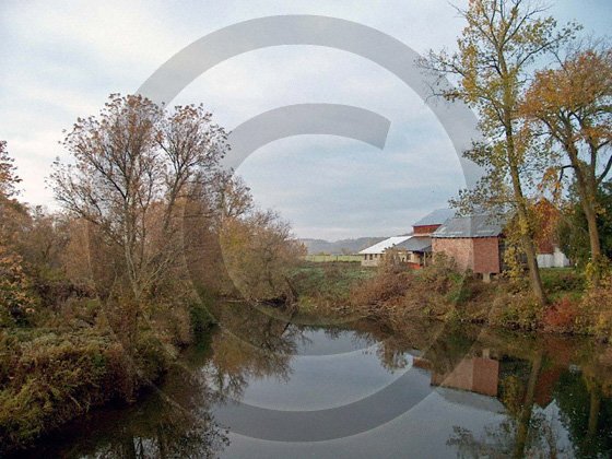Farm on the Unadilla River - 7050 - 11x17 Framed Photo