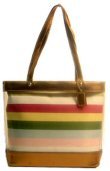 Tote Style Clear Handbags with Removable Striped Pouch