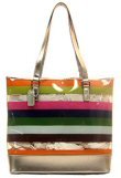 Tote Style Clear Handbags with Opaque Colored Stripes