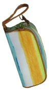 Striped Microfiber Clutch