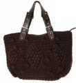Elcante - Crochet Knit Tote Style Handbags with Double Buckled Straps