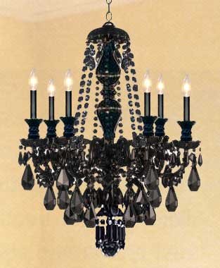 JET BLACK CRYSTAL CHANDELIER