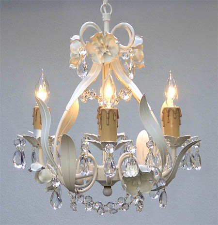 WROUGHT IRON FLORAL CHANDELIER