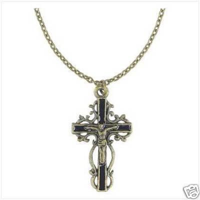 Enamel Crucifix Necklace - Crucifix - Metal - jewelry