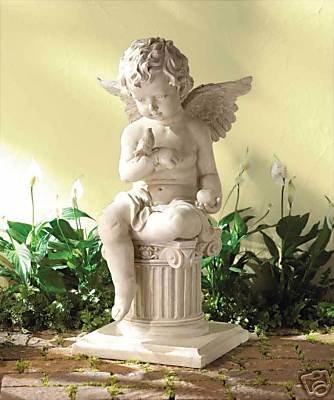 Charming Cherub Garden Sculpture - garden decor / sculpture
