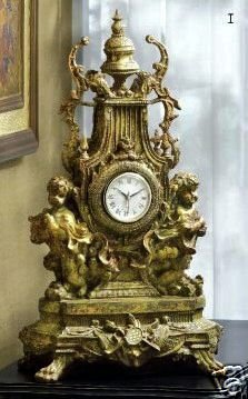European Style Baroque Cherub Mantle Clock - Cherub Clock