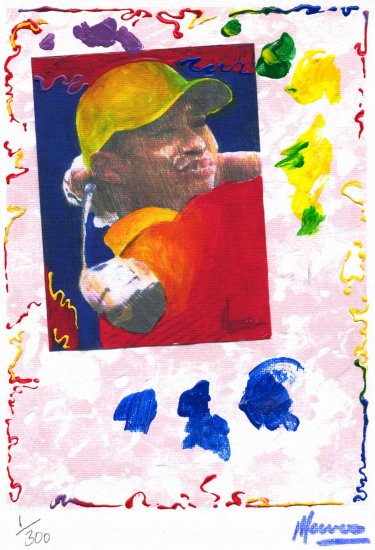TIGER WOODS PORTRAIT Limited Edition 1/300 Original print READY TO HANG WRAPPED CANVAS