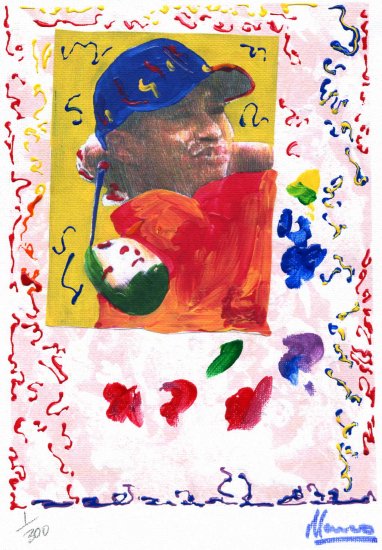 TIGER WOODS PORTRAIT Limited Edition 1/300 Original print READY TO HANG WRAPPED CANVAS