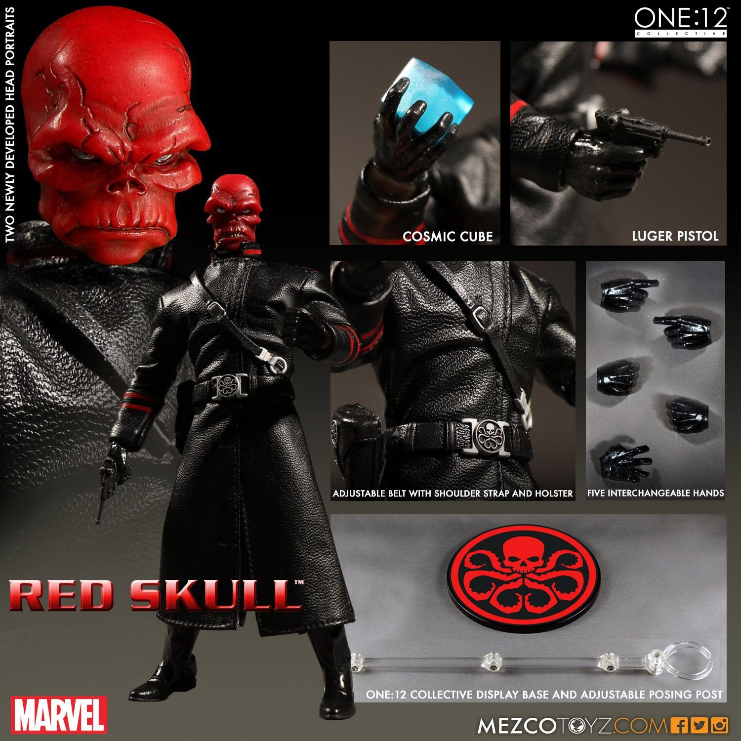 MARVEL BRAND NEW 6in Action Figure AUTHENTIC MEZCO One:12 Collective Red Skull