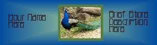 Ebay Store Logo Blue Green Peacock bird Dress Up your Ebay Store Add your Store Name!!