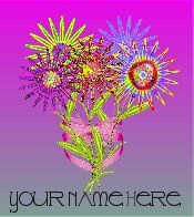 Ecrater Store Logo & HomePage Image Pink Green Flowers Dress Up your Ecrater Store Add your Name!