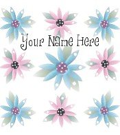 Ecrater Store Logo & HomePage Image Pink Blue Flowers Dress Up your Ecrater Store Add your Name!