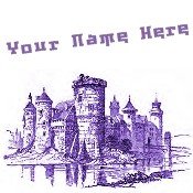 Neoloch.com Store Banner and Logo Combo Purple Medieval Castle Add your Store Name!