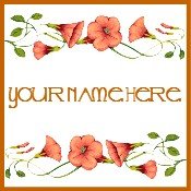 Neoloch.com Store Banner and Logo Combo Orange Morning Glory Flowers Add your Store Name!