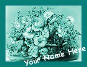 Neoloch.com Store Banner and Logo Combo Teal Green Flower Boquet Floral Add your Store Name!