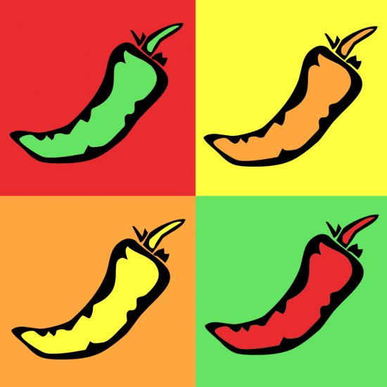 Hot Peppers - 8x8 Print