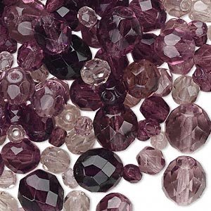 Purple Czech Glass Bead Mix