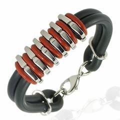 Stainless Steel and Rubber Fashion Bangle