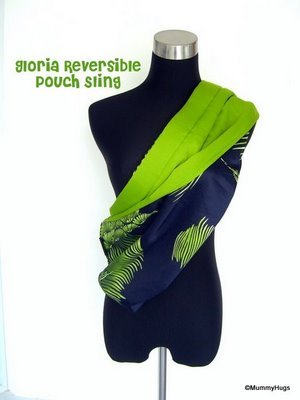 Gloria Green Floral on Dark Blue Rose Silk with Satin Light Green