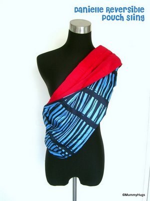 Danielle Blue with Stripes Rose Silk with Bright Pink Satin Cotton