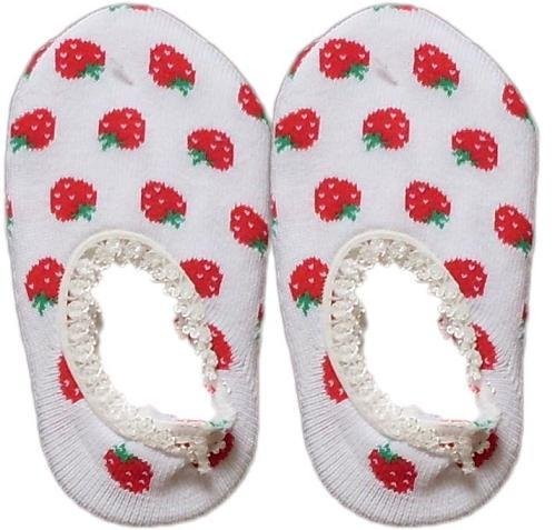 Japan Baby Low-cut Anti-Slip Socks - White Strawberry, RM 12/pair