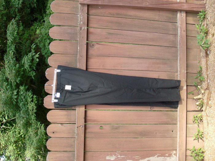 Men's Lightweight 100% Worsted Wool Black Dress Pants - 52" waist