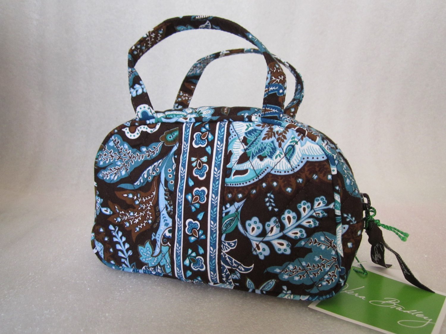 Vera Bradley Katie cosmetic bag Java Blue travel makeup case girls ...