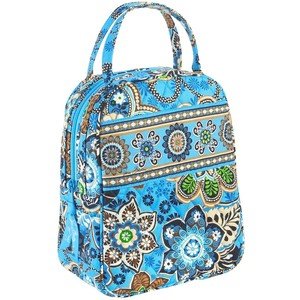 Vera Bradley Lets Do Lunch Bali Blue insulated camera travel cosmetic ...