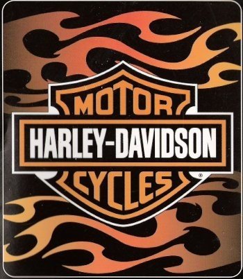 Harley Davidson Fleece Blanket-Orange Flames