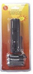 9 LED Metal Flashlight w/ Batteries - Black